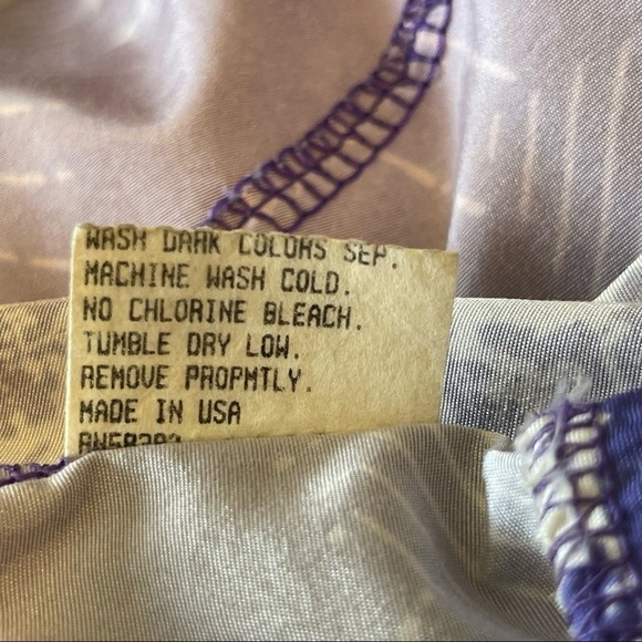 𝅺vintage Duffel 90s Y2K purple & white abstract jacket - Picture 4 of 7